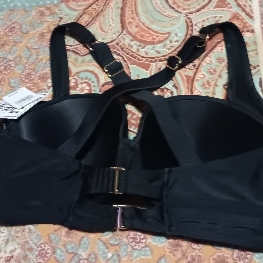 Salt & Cove CALIFORNIA SUNSHINE Swimsuit BRALETTE black Top plus size 1 - Picture 3 of 4